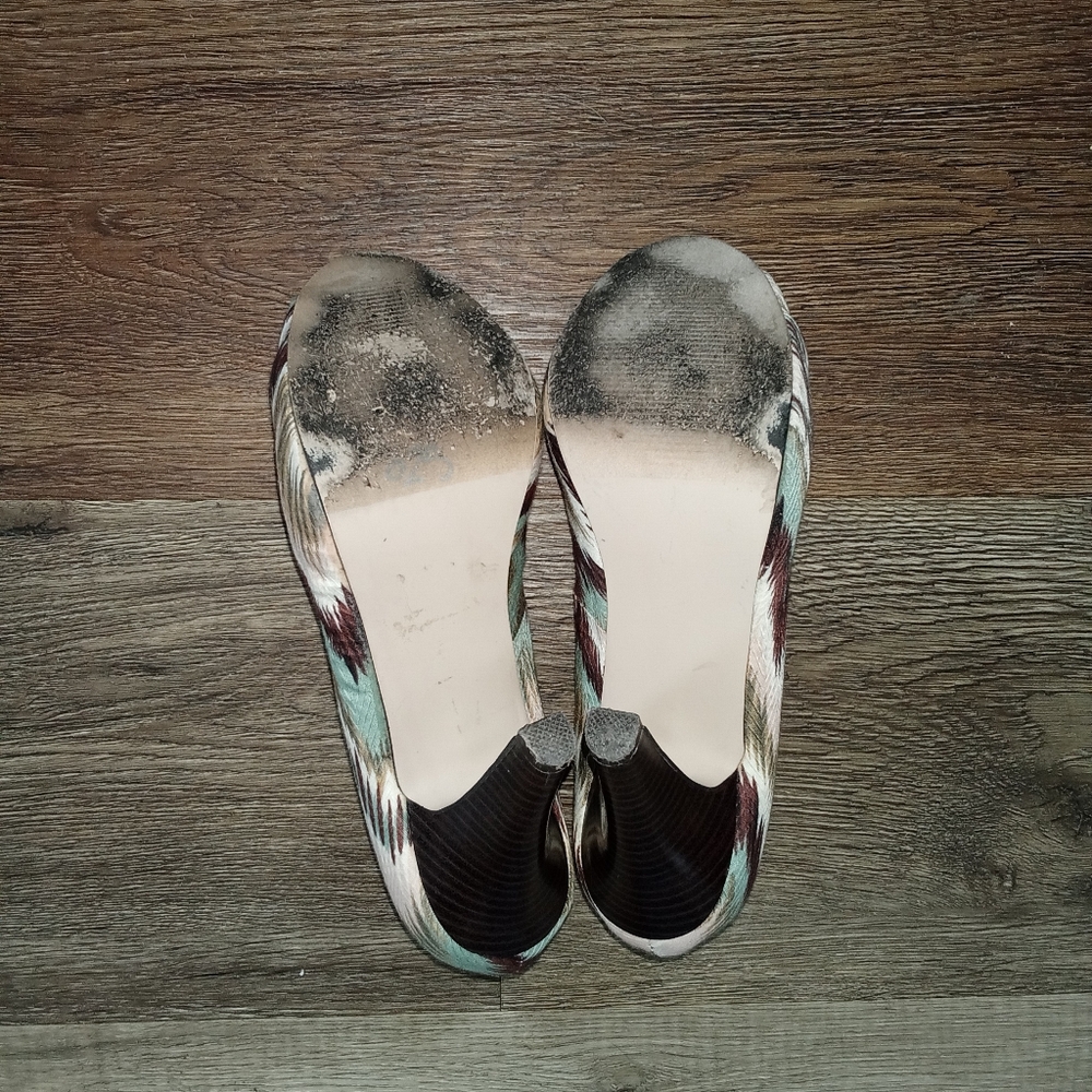 Madden Girl Multicolor Peep Toe Patterned Heels - Picture 3 of 4